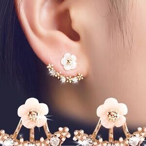Elegant Floral Rose Gold Earrings